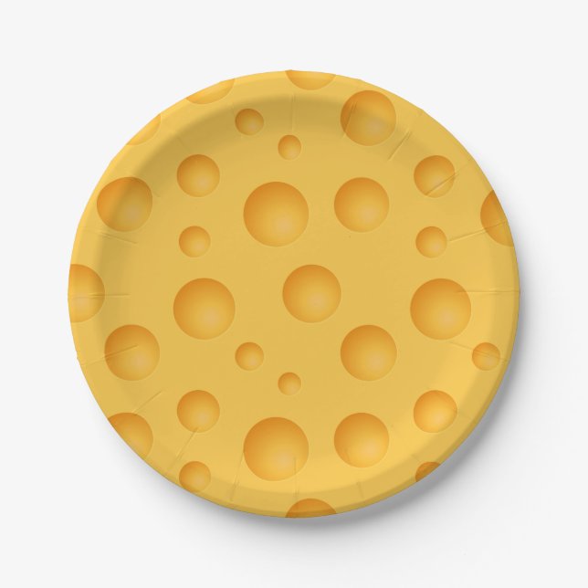 Assiettes En Carton Motif jaune de fromage (Devant)