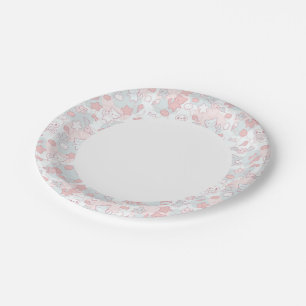 Assiettes En Carton motif kawaii avec un doodle