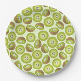 Assiettes En Carton Motif Kiwi coupé