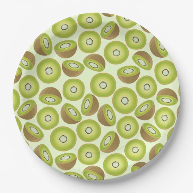 Assiettes En Carton Motif Kiwi coupé (Devant)