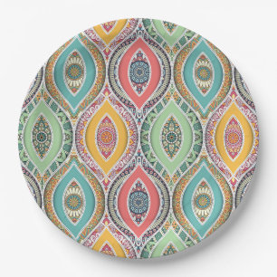 Assiettes En Carton Motif Mandala