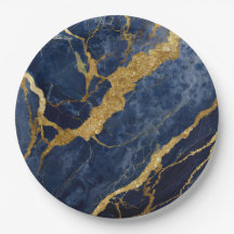 Motif Marbre Bleu avec Or