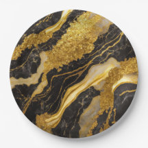 Motif marbre noir avec or