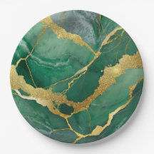 Motif Marbre Vert avec Or