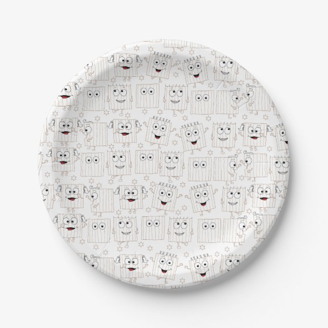 Assiettes En Carton Motif Matzah sur plaque papier passover (Devant)
