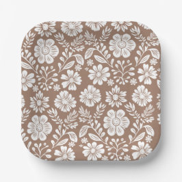 Assiettes En Carton Motif mexicain Baby shower Terracotta