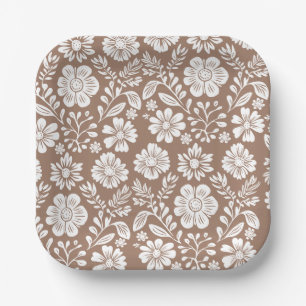 Assiettes En Carton Motif mexicain Baby shower Terracotta