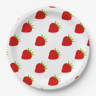 Assiettes En Carton Motif mignon de fraise