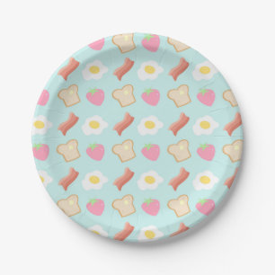 Assiettes En Carton Motif mignon de petit déjeuner