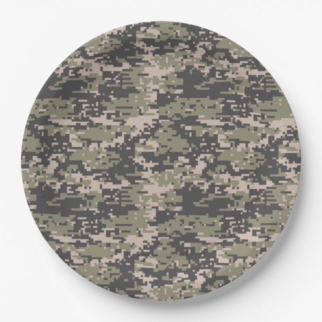 Assiettes En Carton Motif militaire classique de Digitals Camo (Devant)