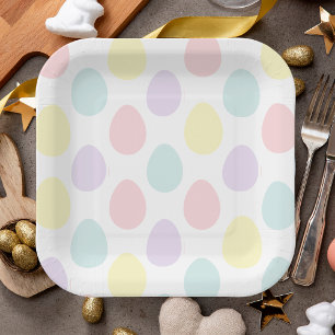 Assiettes En Carton Motif moderne Pastel Egg   Bonne Pâques