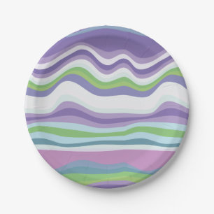 Assiettes En Carton Motif moderne violet rose