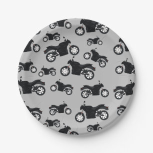 Assiettes En Carton Motif moto