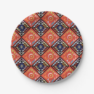 Assiettes En Carton Motif multi africain d'armure de panier