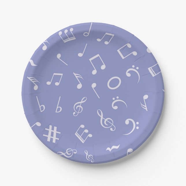 Assiettes En Carton Motif musical (Devant)