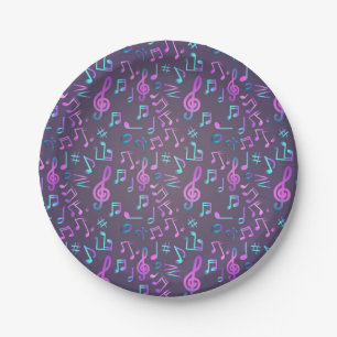 Assiettes En Carton Motif musical