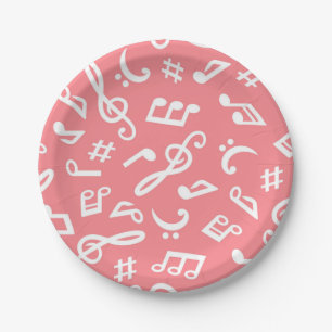 Assiettes En Carton Motif musical