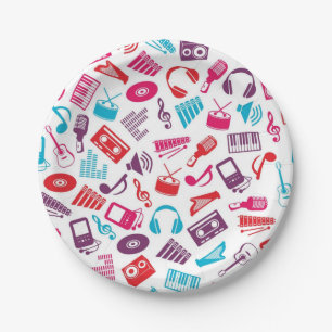Assiettes En Carton Motif musical
