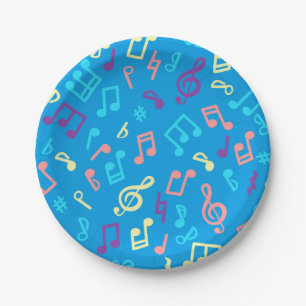Assiettes En Carton Motif musical