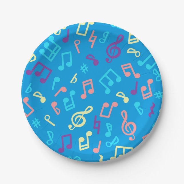 Assiettes En Carton Motif musical (Devant)