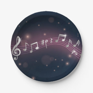 Assiettes En Carton Motif musical