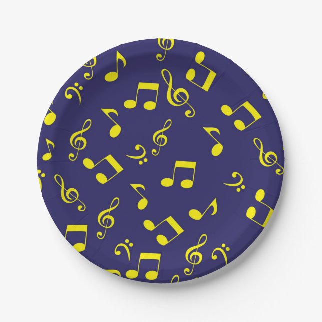 Assiettes En Carton Motif musical (Devant)