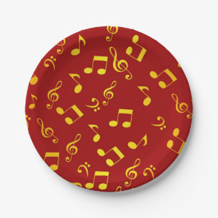 Assiettes En Carton Motif musical