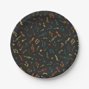 Assiettes En Carton Motif musical