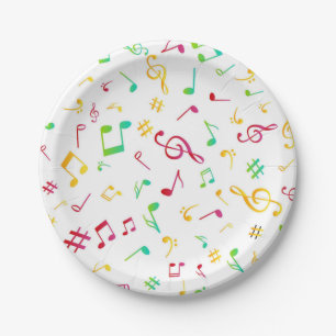 Assiettes En Carton Motif musical