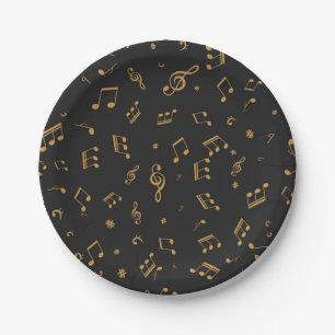 Assiettes En Carton Motif musical