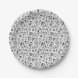 Assiettes En Carton Motif musical