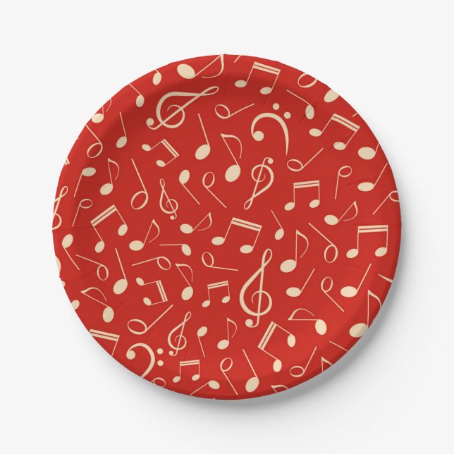 Assiettes En Carton Motif musical (Devant)