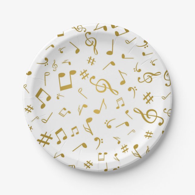 Assiettes En Carton Motif musical (Devant)