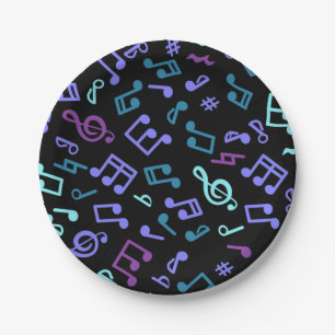 Assiettes En Carton Motif musical
