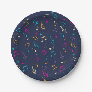 Assiettes En Carton Motif musical