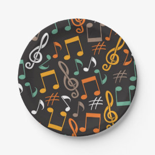 Assiettes En Carton Motif musical
