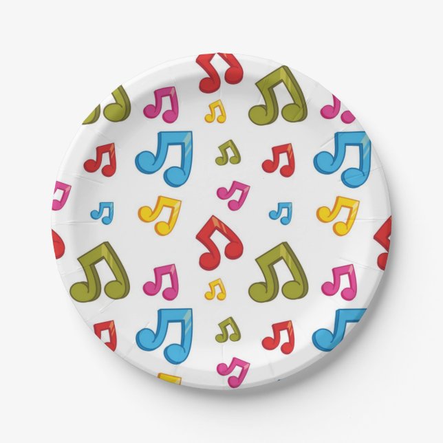 Assiettes En Carton Motif musical (Devant)