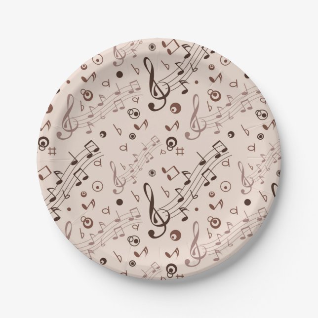 Assiettes En Carton Motif musical (Devant)