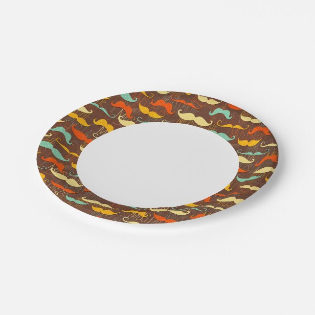 Assiettes En Carton  motif Mustache (Angle)