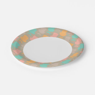 Assiettes En Carton  motif Mustache 2