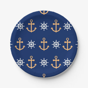 Assiettes En Carton Motif nautique