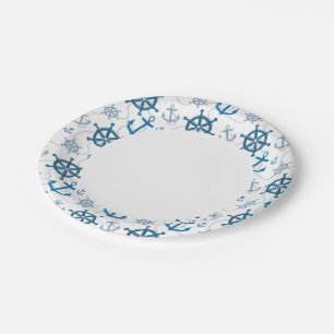Assiettes En Carton motif nautique