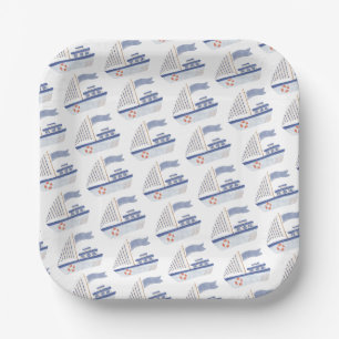Assiettes En Carton Motif nautique