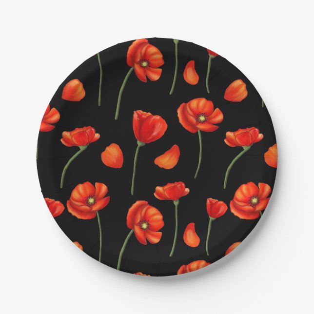 Assiettes En Carton motif noir (Devant)