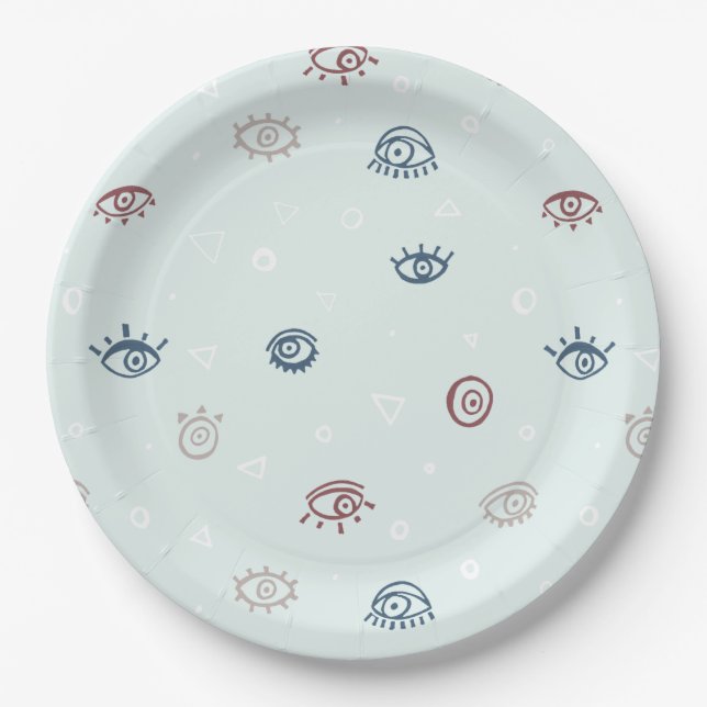 Assiettes En Carton Motif oeil mal (Devant)
