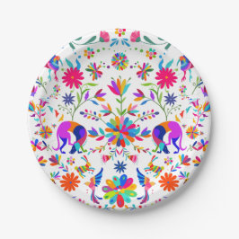 Assiettes En Carton Motif Otomi Weimaraners, Lapins, Insectes & Oiseau