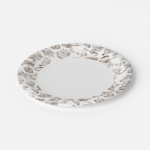 Assiettes En Carton motif papier