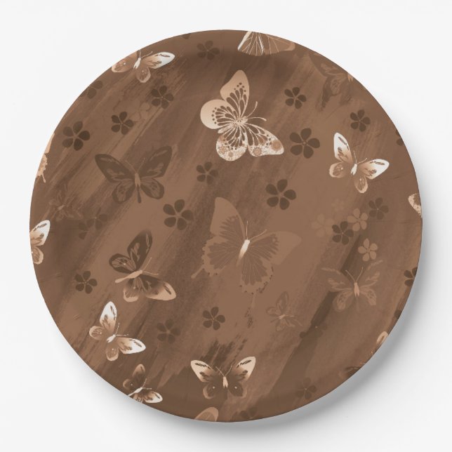Assiettes En Carton Motif papillon 15 (Devant)