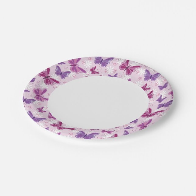 Assiettes En Carton motif papillon 2 (Angle)