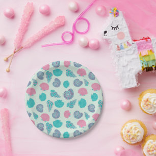 Assiettes En Carton Motif Pastel Seashell